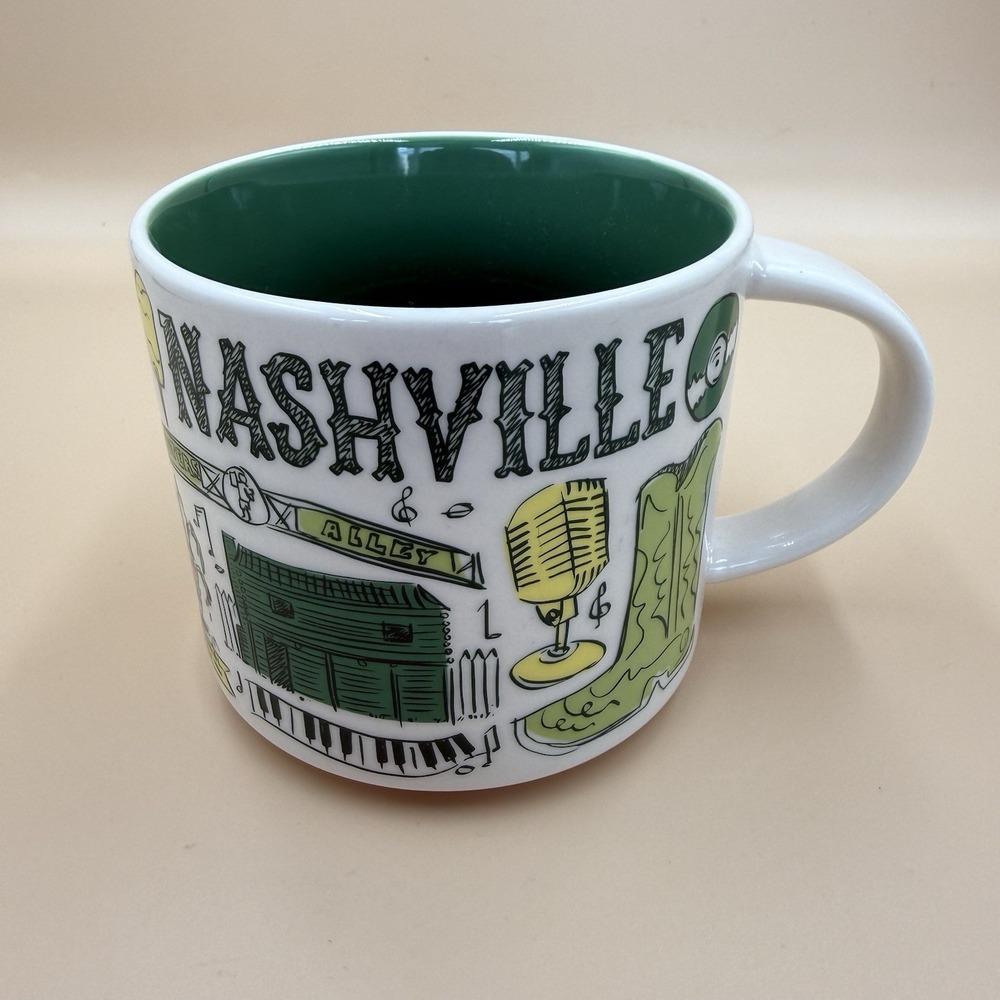 Starbucks Nashville TN Been There Series Mug 14 oz 2022 Green Coffee Cup